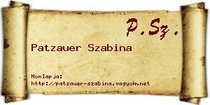 Patzauer Szabina névjegykártya